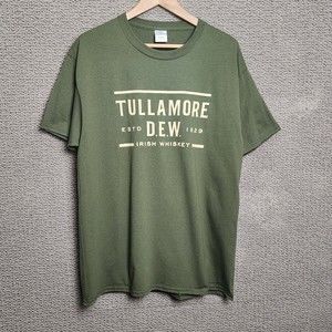 PORT & COMPANY Men's Green Irish Whiskey T-Shirt Size L